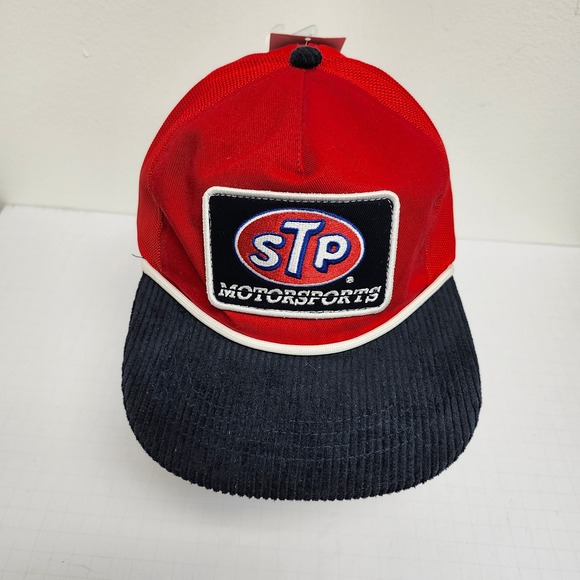 STP Motorsports Hat Corduroy‎ Bill Trucker Cap Racing Snapback - Picture 1 of 9